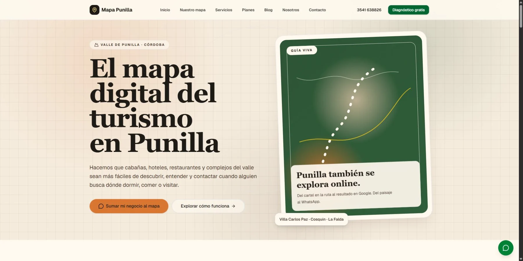 Plataforma web Mapa Punilla desarrollada por Corsteno
